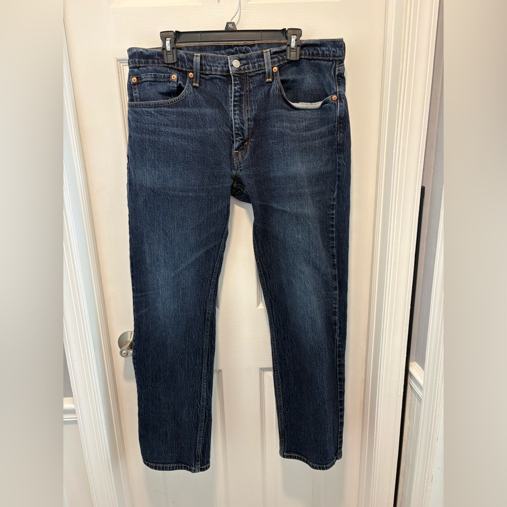 Men’s - Levi's Dark Indigo Straight Jeans, 
Size 36/32